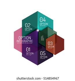 Paper modern infographic geometric templates for business layout or option presentation