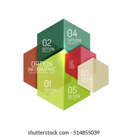 Paper modern infographic geometric templates for business layout or option presentation