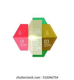 Paper modern infographic geometric templates for business layout or option presentation