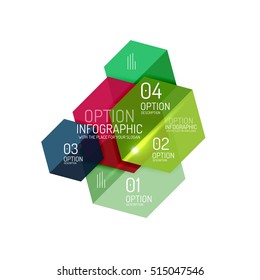 Paper modern infographic geometric templates for business layout or option presentation