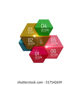 Paper modern infographic geometric templates for business layout or option presentation