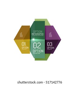 Paper modern infographic geometric templates for business layout or option presentation