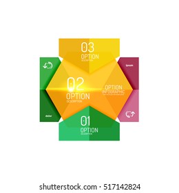 Paper modern infographic geometric templates for business layout or option presentation