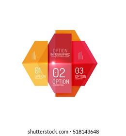 Paper modern infographic geometric templates for business layout or option presentation