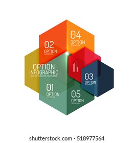 Paper modern infographic geometric templates for business layout or option presentation