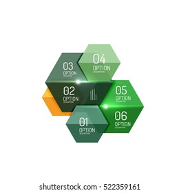 Paper modern infographic geometric templates for business layout or option presentation