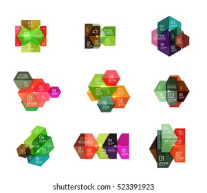 Paper modern infographic geometric templates for business layout or option presentation