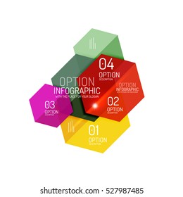 Paper modern infographic geometric templates for business layout or option presentation