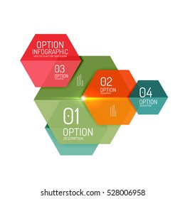 Paper modern infographic geometric templates for business layout or option presentation