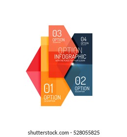 Paper modern infographic geometric templates for business layout or option presentation