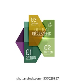 Paper modern infographic geometric templates for business layout or option presentation