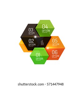 Paper modern infographic geometric templates for business layout or option presentation