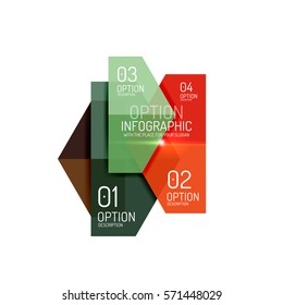 Paper modern infographic geometric templates for business layout or option presentation