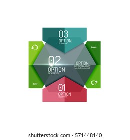 Paper modern infographic geometric templates for business layout or option presentation