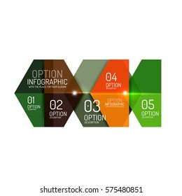 Paper modern infographic geometric templates for business layout or option presentation
