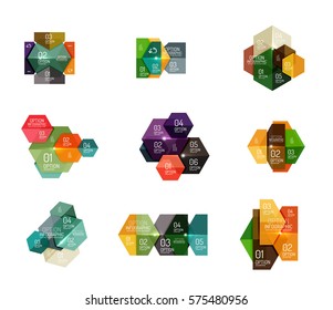 Paper modern infographic geometric templates for business layout or option presentation