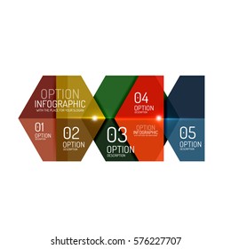 Paper modern infographic geometric templates for business layout or option presentation