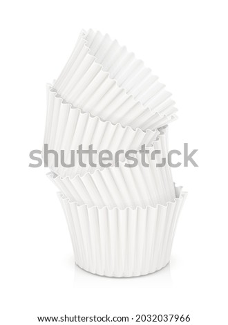 Paper mold for cupcake. Utensil for baking cake. Isolated on white background. Eps10 vector illustration.