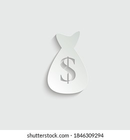 icono del vector de bolsa de dinero en papel