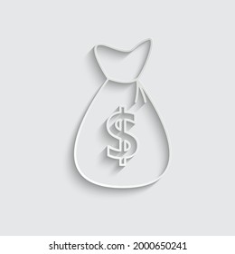 paper  Money bag dollar vector icon