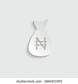 paper Money bag Nigerian Naira vector icon