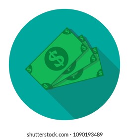Paper money, banknote dollar, vector icon.