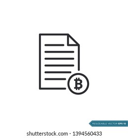 Paper and Money Bitcoin Sign icon vector Template Illustration Design