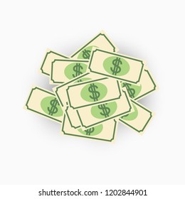 Paper money, currency, Bill. Vector element on isolated white background.