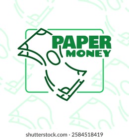 Paper Money Day to celebrate on March 10th. Paper money illustration with bold text in frame on white background.