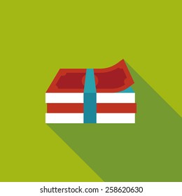 Paper money flat icon with long shadow,eps10