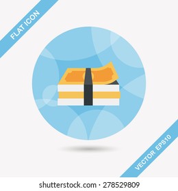Paper money flat icon with long shadow,eps10
