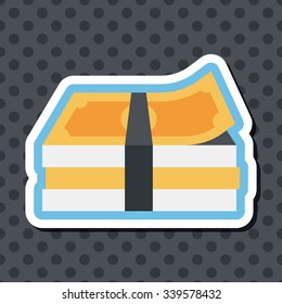 Paper money flat icon with long shadow,eps10