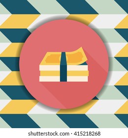 Paper money flat icon with long shadow,eps10