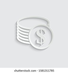 paper Money  icon.  coin, dollar icon