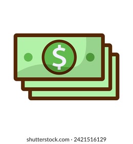 Paper money icon design vector template
