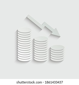paper money icon. Growing, rising Coin icon