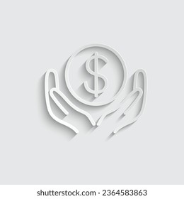 paper money icon vector hand holding dollar sign money icon  finance sign