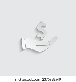 paper money icon vector hand holding dollar sign money icon  finance sign