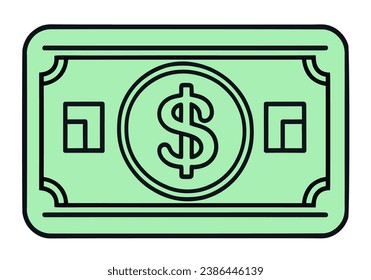 Paper money icon, vector illustration.