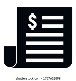 Paper money loan icon. Simple illustration of paper money loan vector icon for web design isolated on white background