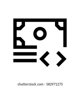 Paper money mini line, icon, background and graphic. The icon is black and white, linear  flat, vector, pixel perfect, minimal, suitable for web and print. 