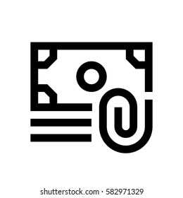 Paper money mini line, icon, background and graphic. The icon is black and white, linear  flat, vector, pixel perfect, minimal, suitable for web and print. 