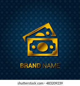 Paper Money Royal Golden & Blue Metallic Premium Corporate Logo / Icon