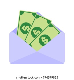 Paper Money Salary Envelope Vector Illustration Graphic Design