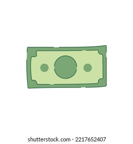 Vector de dinero de papel. De color verde. Aislado en fondo blanco