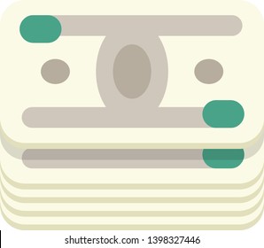 Paper money vector icon in flat style. Isometric symbol of cash. Finance and retail related icon