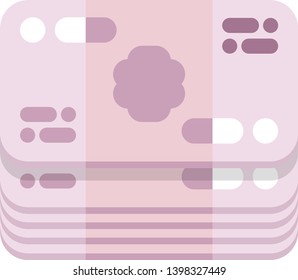 Paper money vector icon in flat style. Isometric symbol of cash. Finance and retail related icon