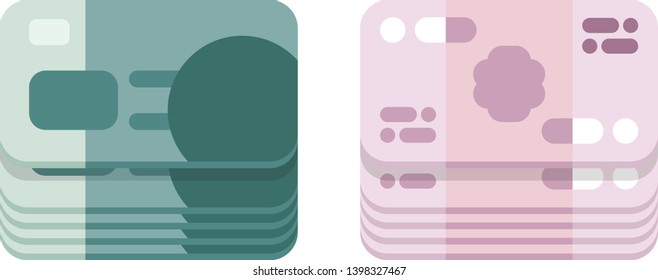 Paper money vector icon in flat style. Isometric symbol of cash. Finance and retail related icon