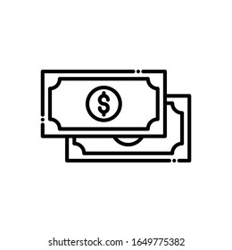 Icono de línea vectorial de dinero en papel. archivo EPS 10 de estilo ilustración