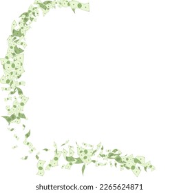 Paper Money Vector White Background. Casino Confetti Design. Abundance Green Jackpot Poster. Rich Dollar Fall Card.